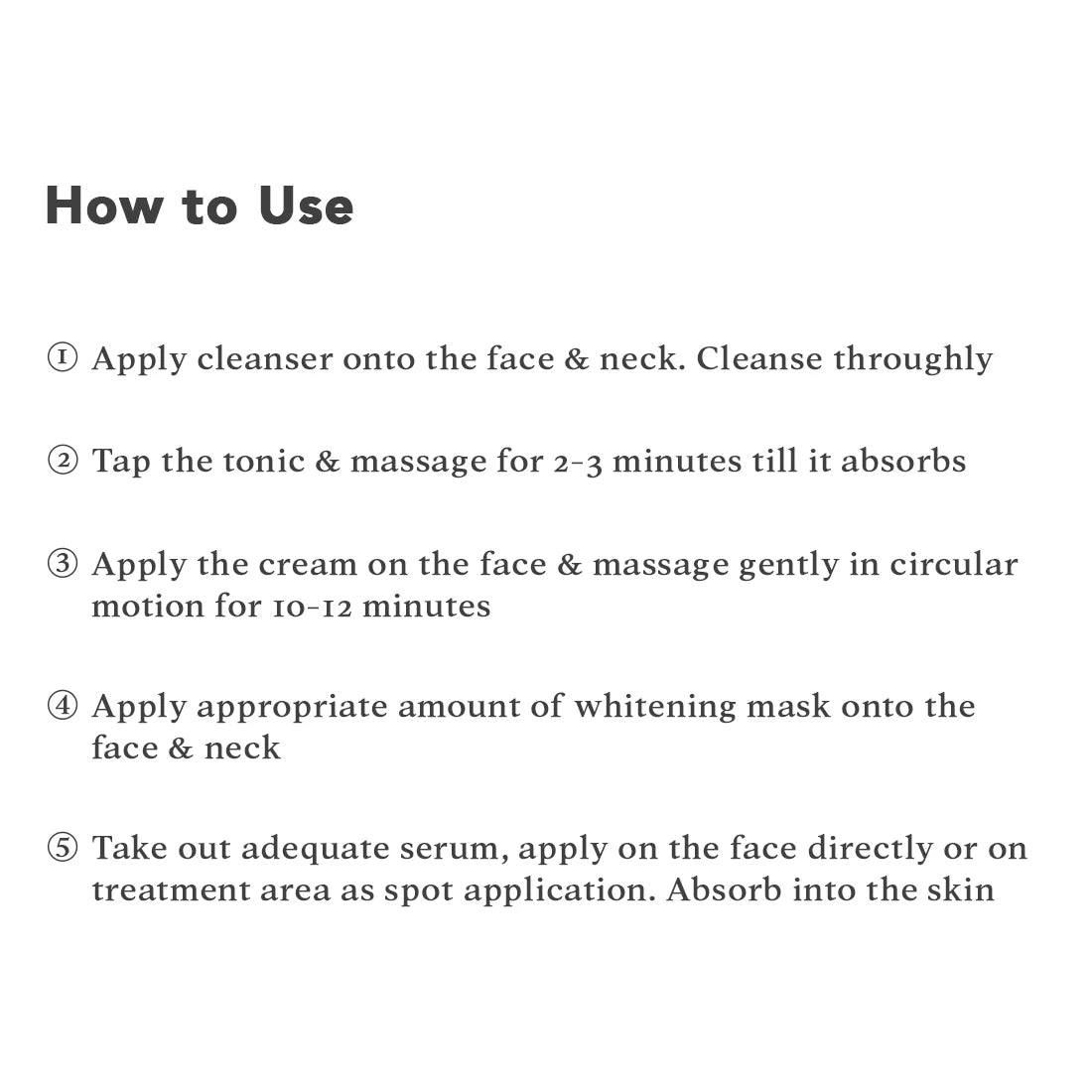 Whitening Facial Kit how to use