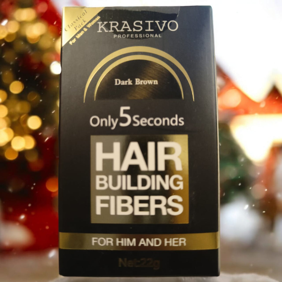 Krasivo Dark Brown Hair Building Fibers 22g
