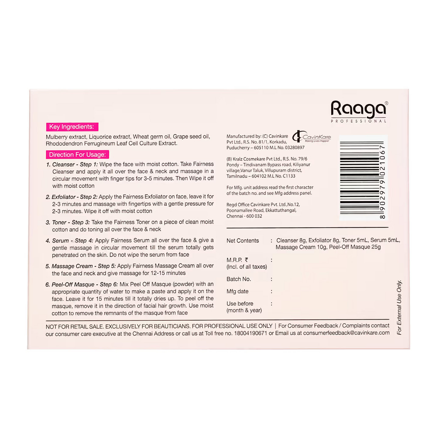 Raaga Stem Cell Infused fairness facial kit
