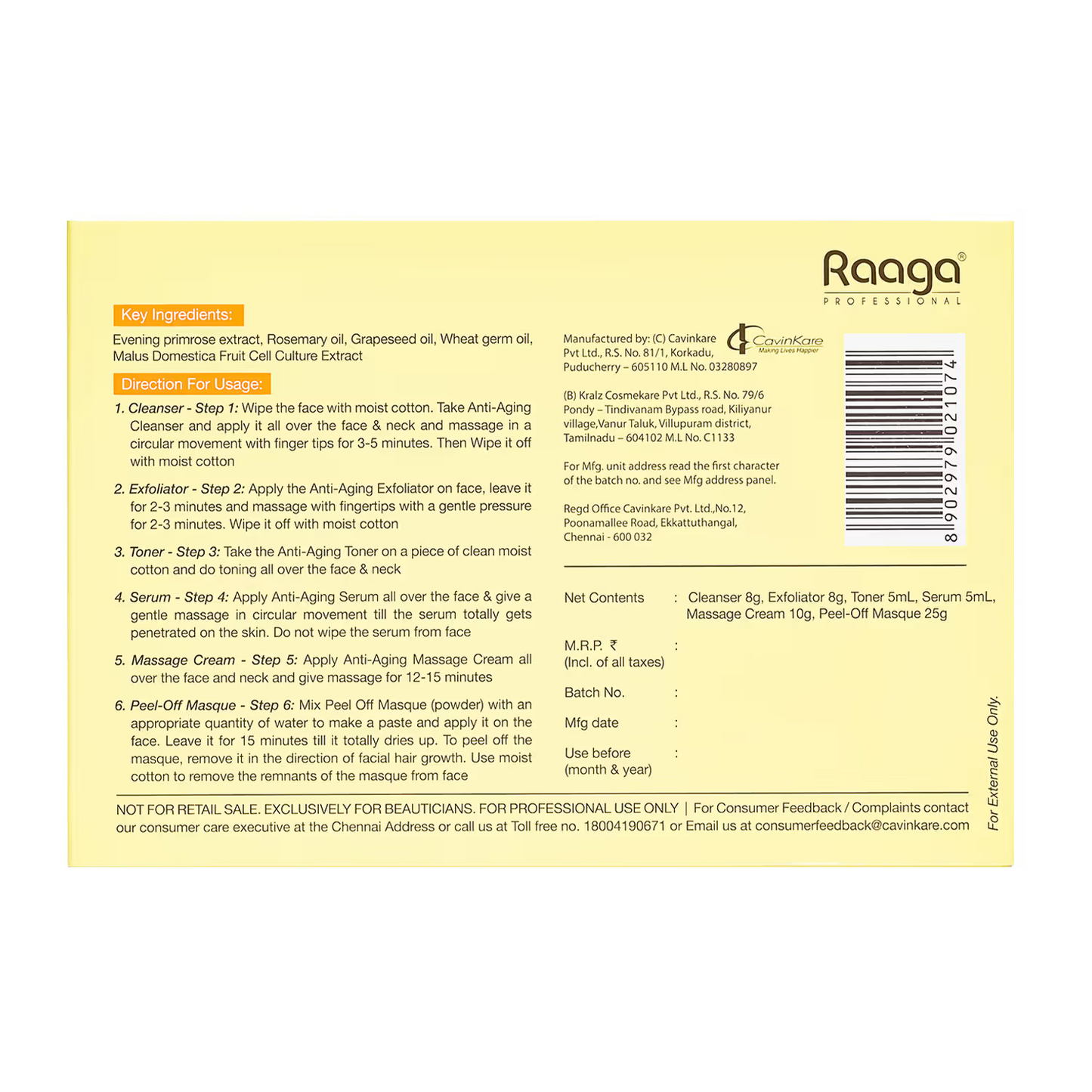 Raaga Stem Cell Infused anti-aging facial kit