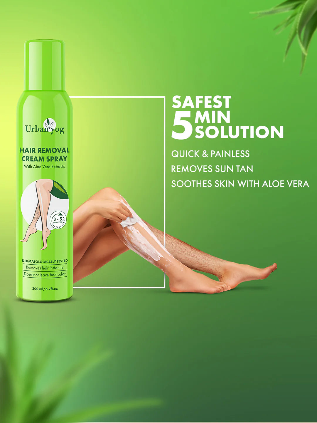 Urban Yog Hair Removal Cream Spray Aloe Vera