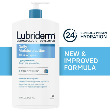 Lubriderm Unscented Daily Moisture Lotion + Pro-Ceramide 24 Fl. Oz