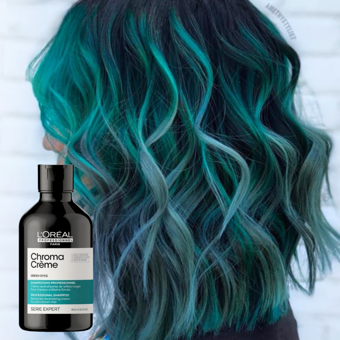 L'OREAL SERIE EXPERT CHROMA CREME SHAMPOO GREEN DYES 
