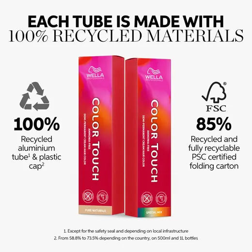 Wella Color Touch tube is recycleable