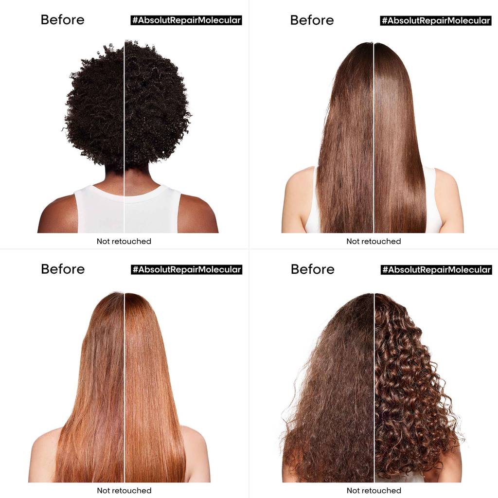 L’Oréal Professionnel Absolut Repair Molecular Peptides Bonder before and after