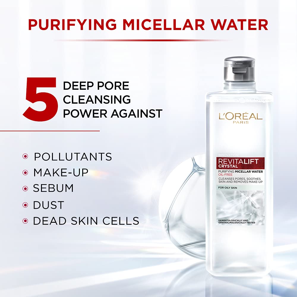 L'oreal Paris Revitalift crystal Micellar Water 95 ml travel pack