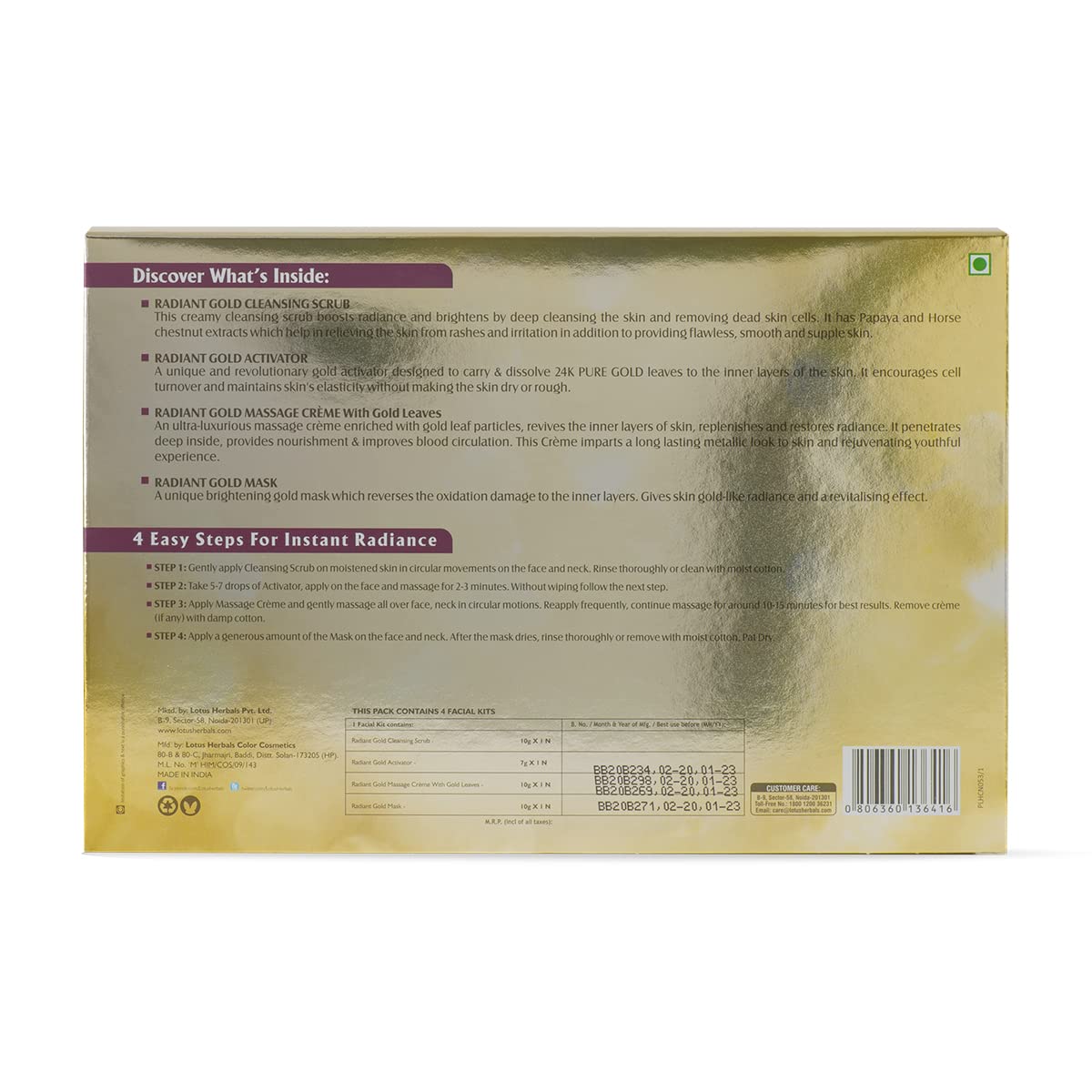 Lotus Radiant Gold Facial Kit