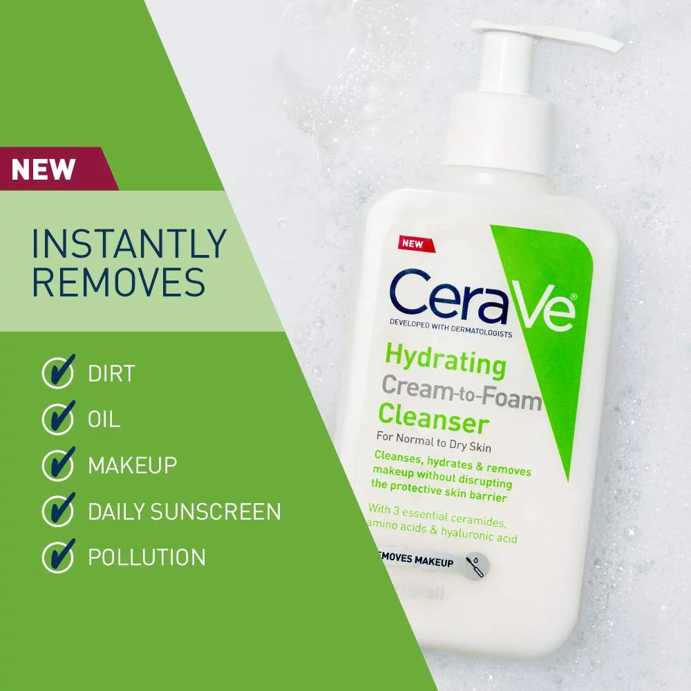 CeraVe Hydrating Cream-to-Foam Cleanser 236ml