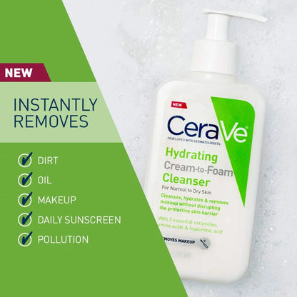 CeraVe Hydrating Cream-to-Foam Cleanser 236ml