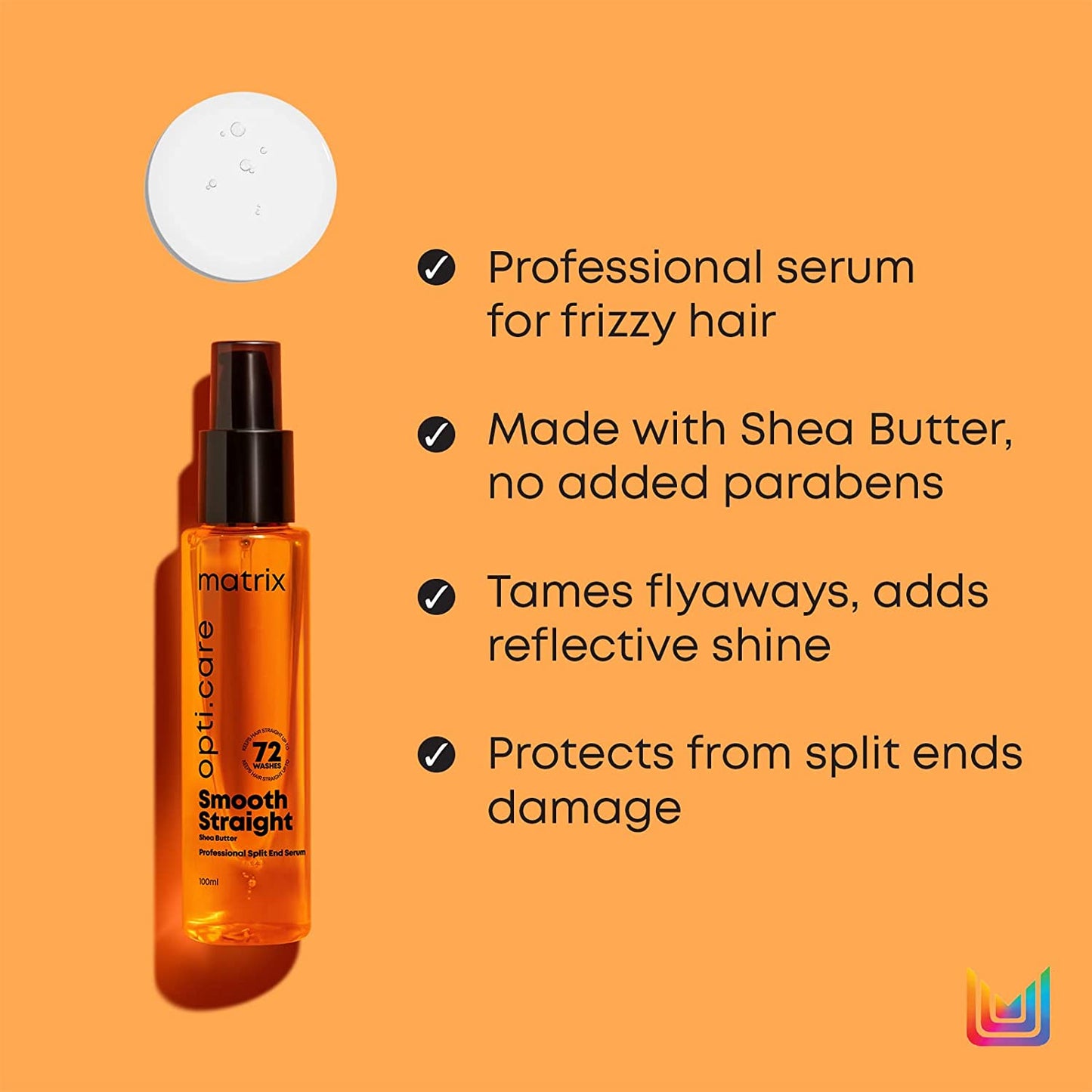 MATRIX Opti.Care Professional ANTI-FRIZZ Kit | For Salon Smooth, Straight hair | with Shea Butter | Shampoo 200ml + Conditioner 98g + Hair Serum 100ml
