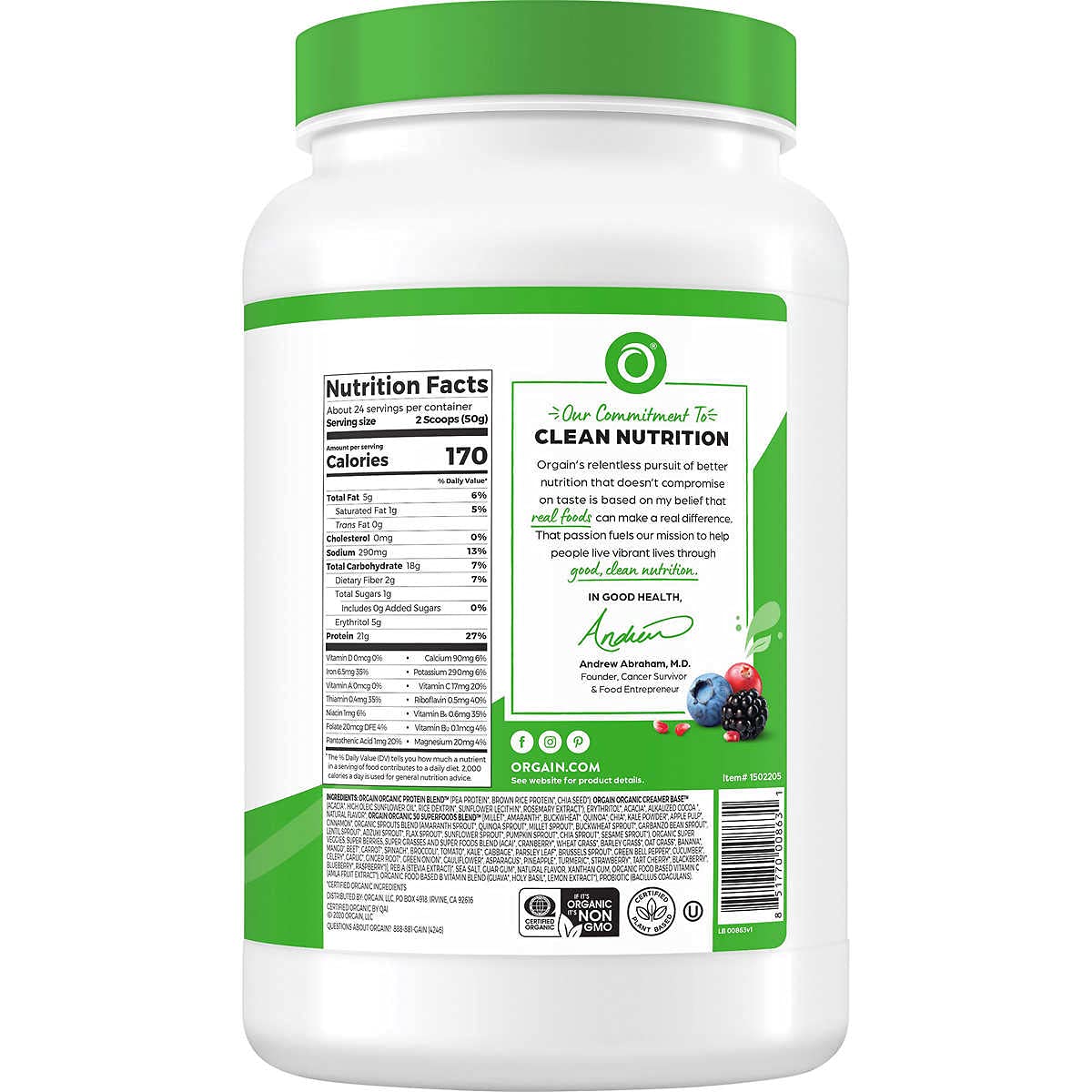 Orgain® Organic Protein™ + 50 Superfoods Protein Powder 1.20kg