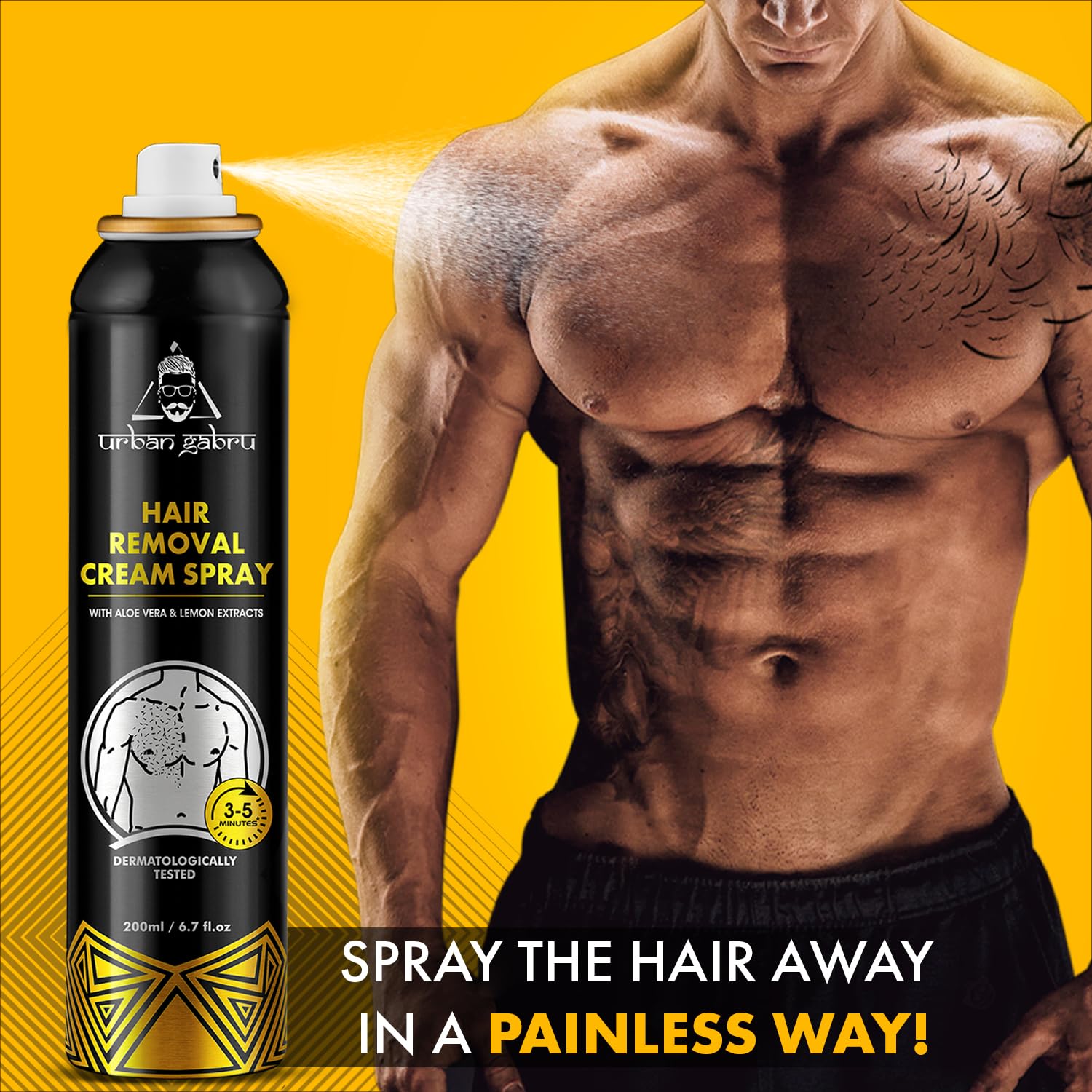 Urban Gabru Hair Removal Cream Spray Lemon