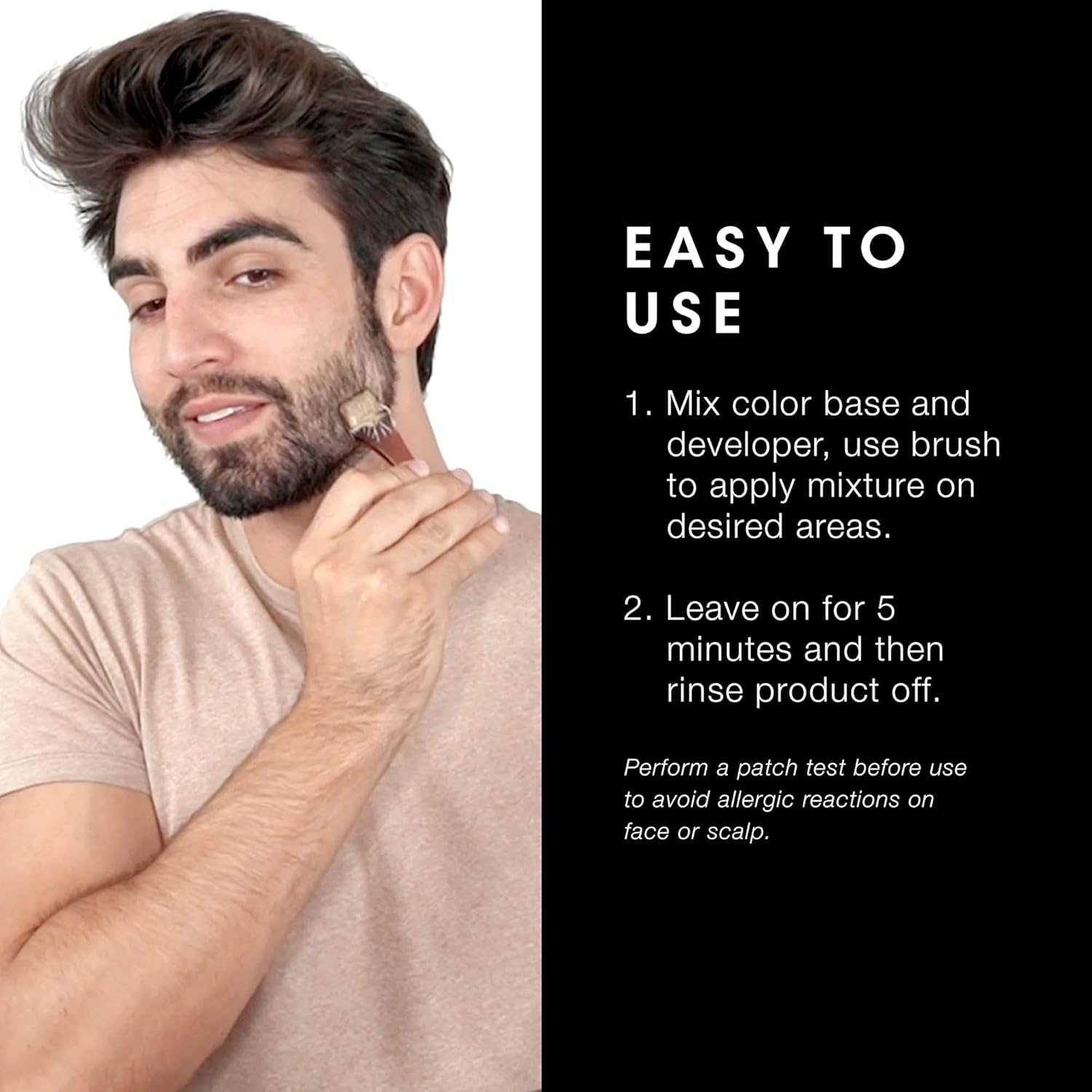 Mustache, Beard & Hair color Brush Set of 5 brushes.
