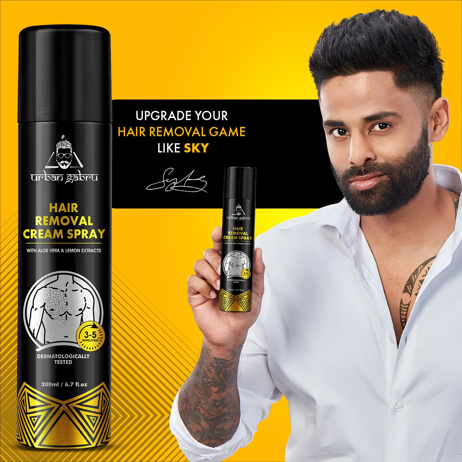 Urban Gabru Hair Removal Cream Spray Lemon