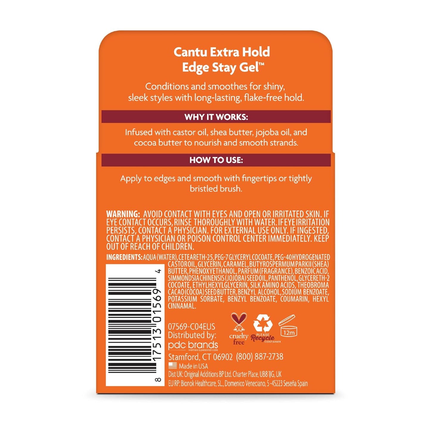 CANTU Extra Hold Edge Stay Gel, 65 ml
