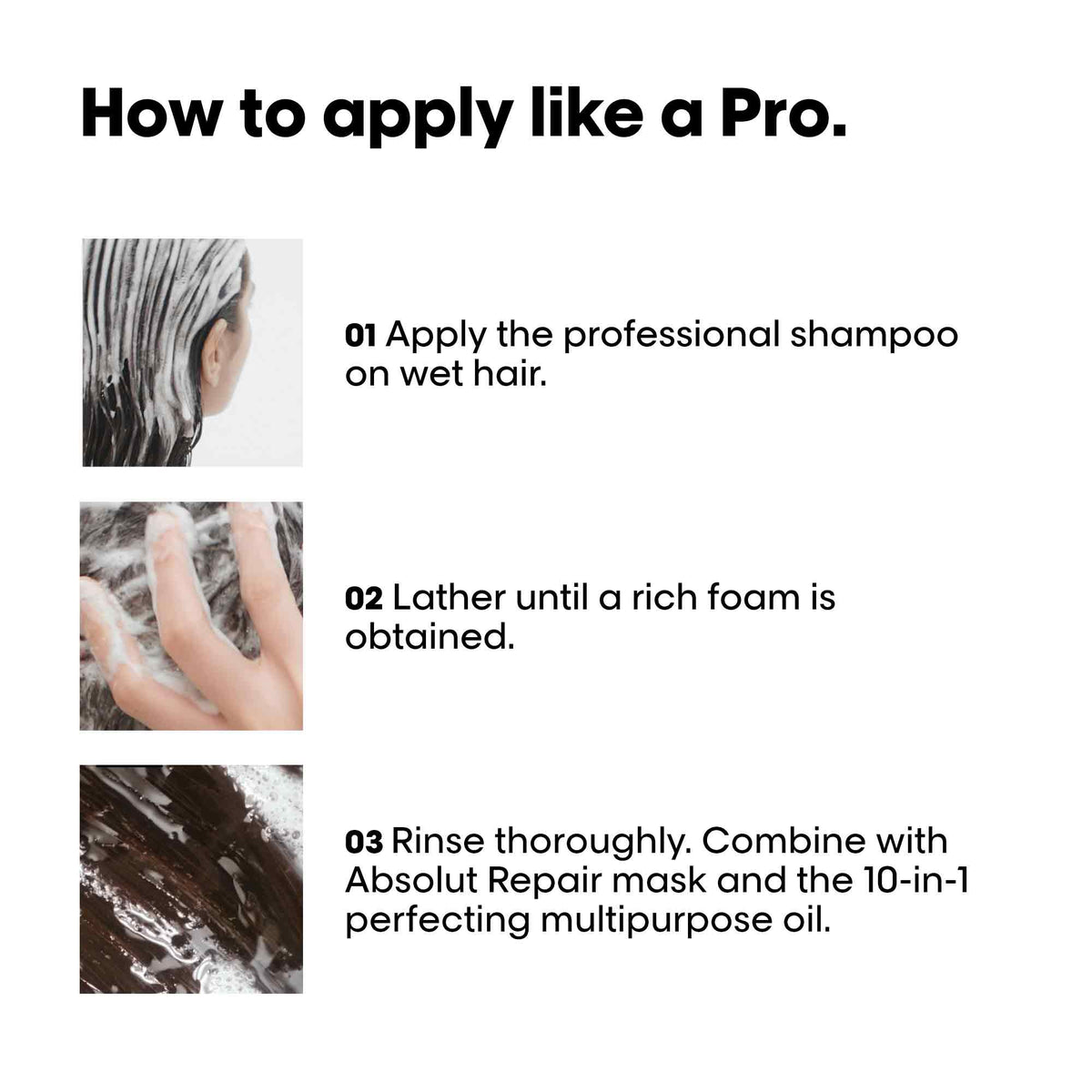 Loreal Professional Absolute Repair Shampoo how to use