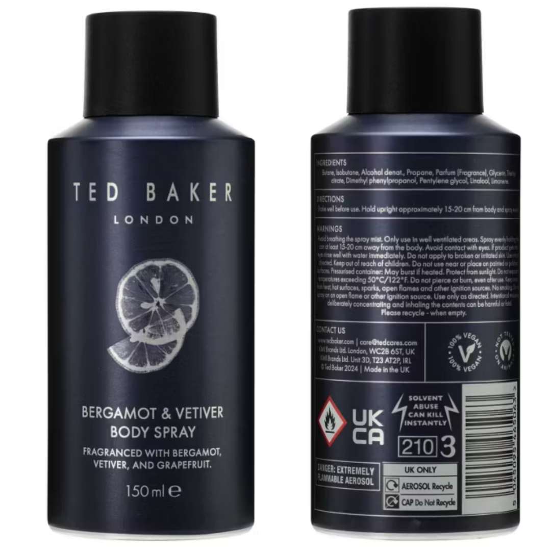 Ted Baker Bergamot & Vetiver Body Spray