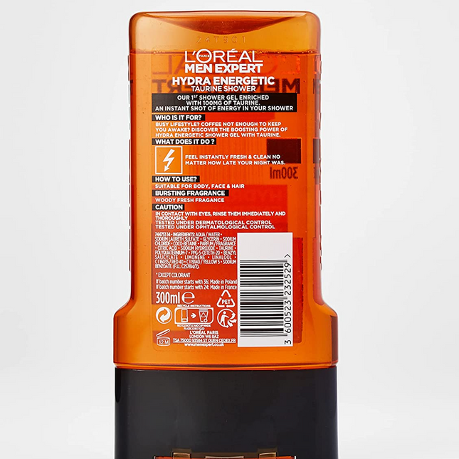 L'Oreal Paris Men Expert Hydra Energetic Body Wash Shampoo