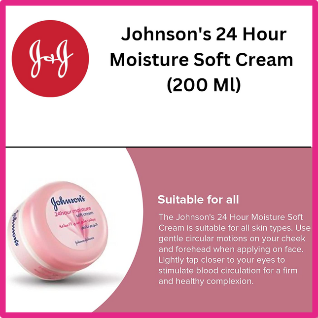 Johnson & Johnson 24 Hrs Moisture Soft Cream 200 ml