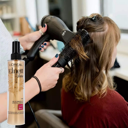 L'Oreal Paris  Elnett Satin Heat Protection Spray Smooth Blow Dry