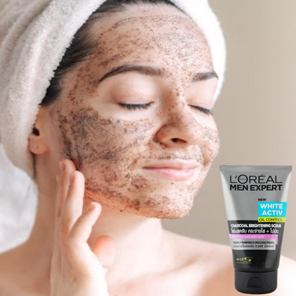 L'Oreal Men Expert White Activ Oil Control Charcoal Brightening Scrub