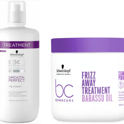 Schwarzkopf BC Bonacure hair treatment products on a white background