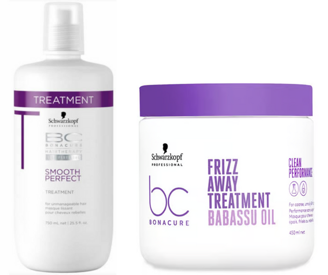 Schwarzkopf BC Bonacure hair treatment products on a white background