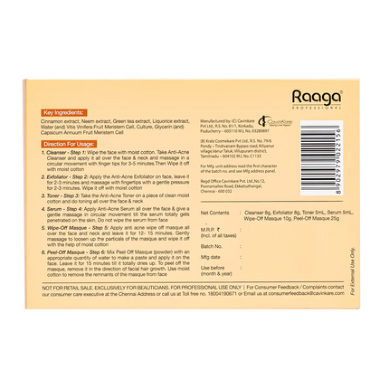Raaga Stem Cell Infused anti-acne facial kit