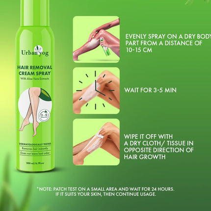 Urban Yog Hair Removal Cream Spray Aloe Vera
