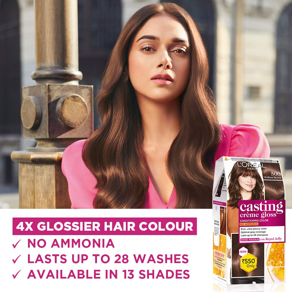 Loreal Paris Casting Creme Gloss Conditioning Color No Ammonia 500 Medium Brown
