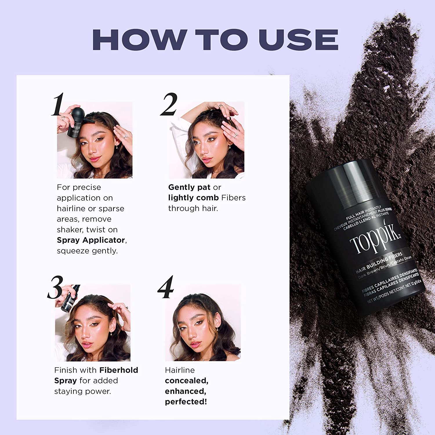 Toppik Hair Building Fibers how to use