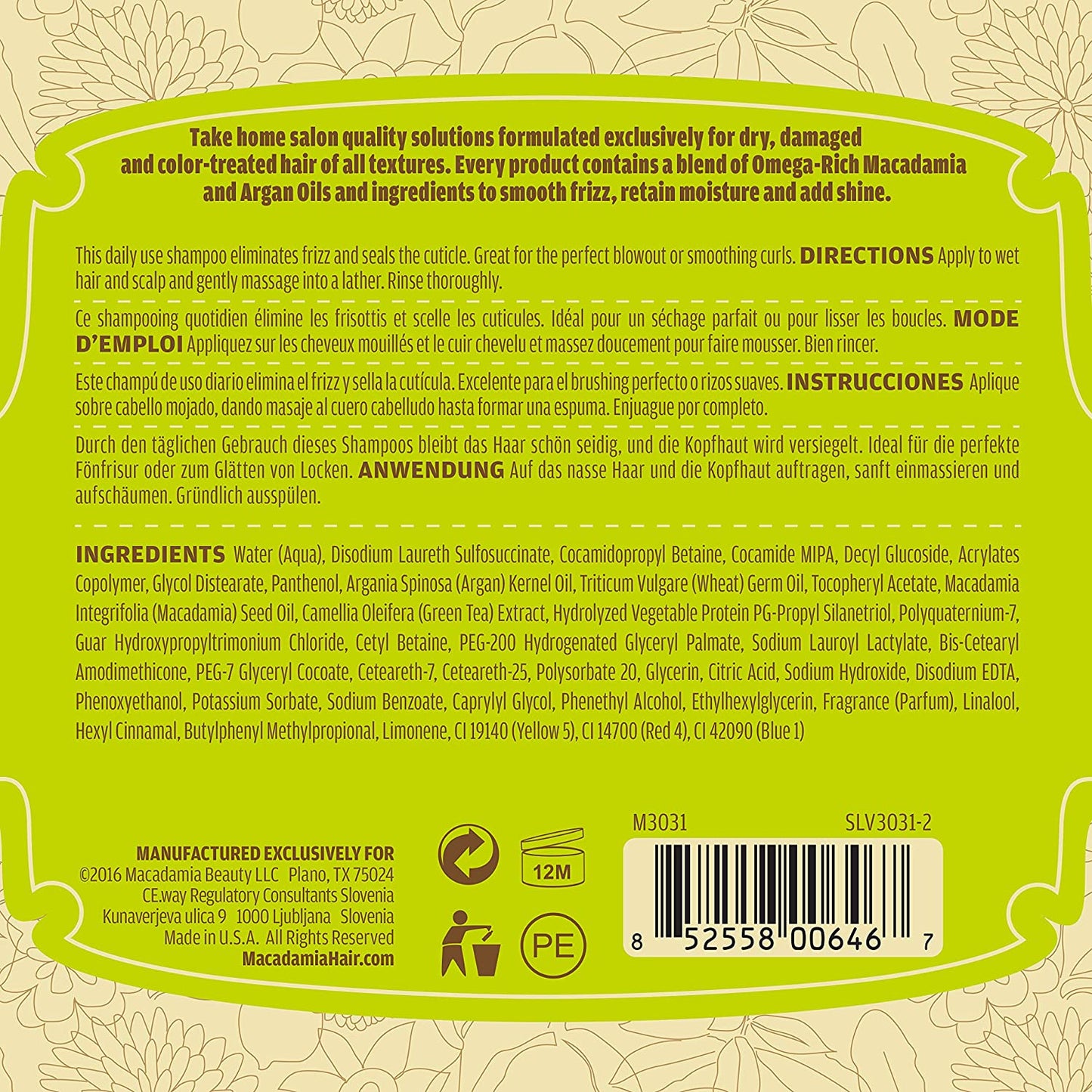 Macadamia Natural Oil Smoothing Shampoo