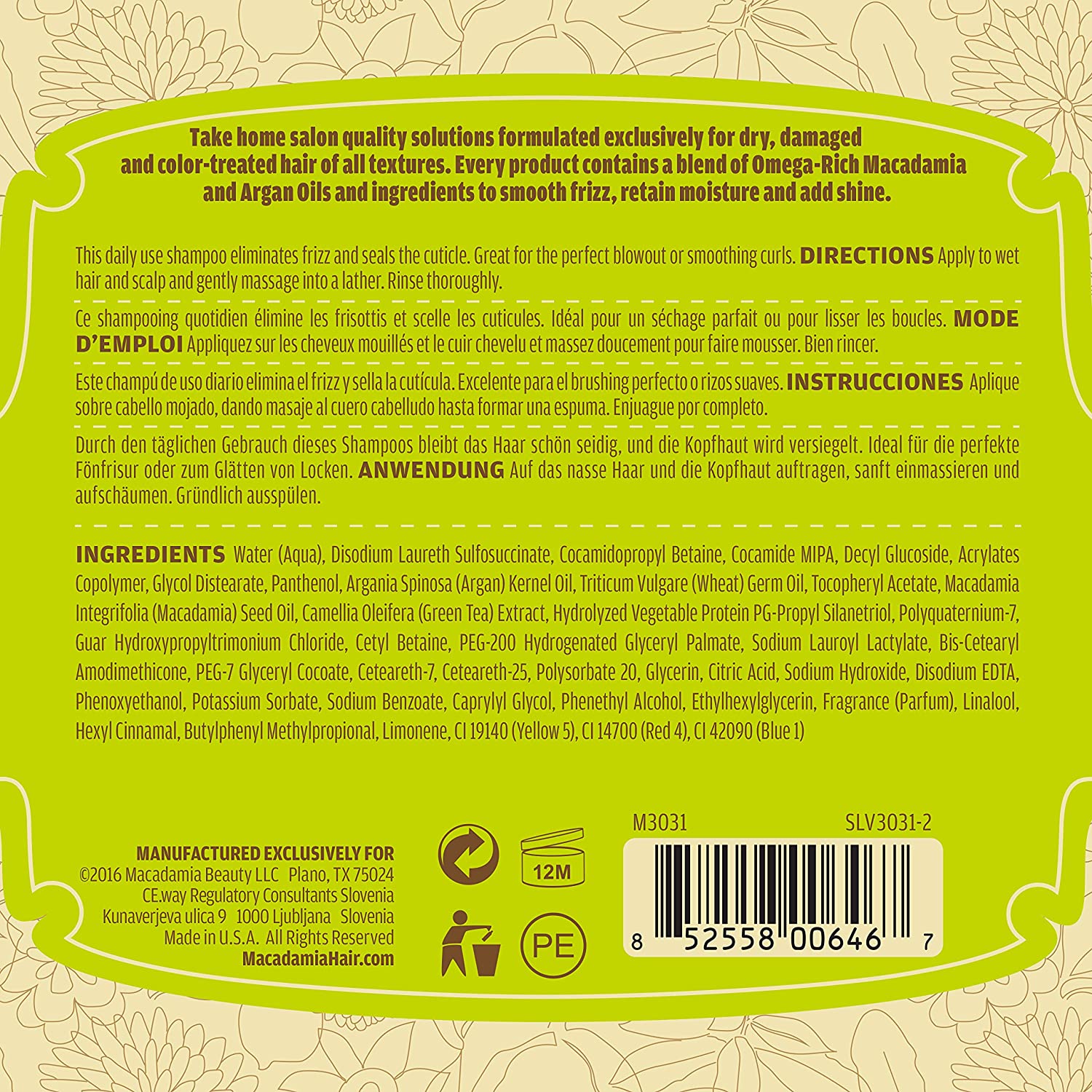 Macadamia Natural Oil Smoothing Shampoo