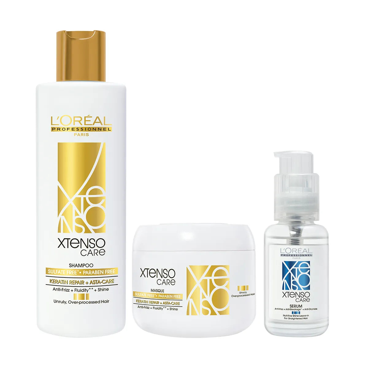 L'Oréal Professionnel Xtenso Sulfate Free Shampoo, Masque, Serum Combo Pack