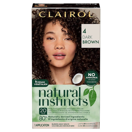 Tinte para el cabello Clairol Natural Instincts 4 castaño oscuro