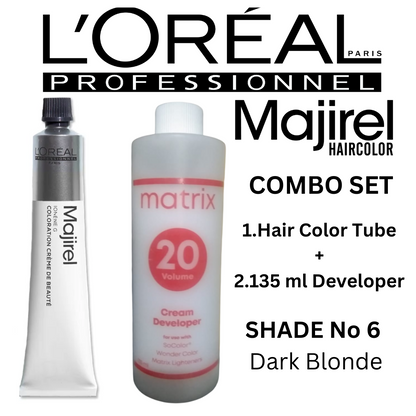 Majirel Hair Color No 6 with 100ml Developer