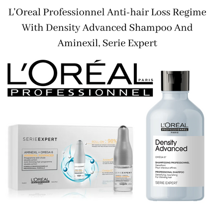 Tratamiento anticaída del cabello L'Oreal Professionnel con champú Density Advanced y Aminexil 