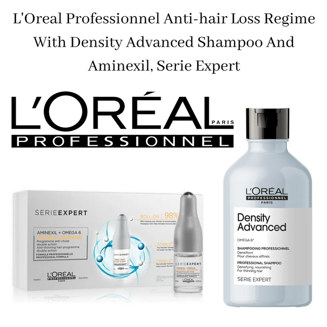 Tratamiento anticaída del cabello L'Oreal Professionnel con champú Density Advanced y Aminexil 