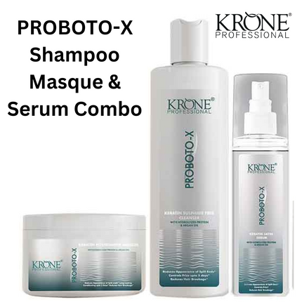Krone Proboto-X Keratin Sulfate Free Cleanser, Mask & Serum