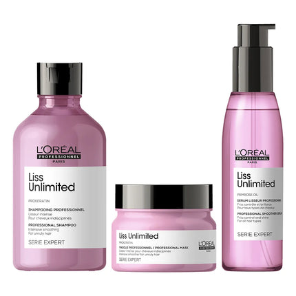 L'Oréal Professionnel Liss Unlimited Shampoo, Masque, Serum Combo